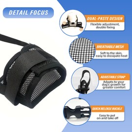 Viiotu Dog Muzzle, Anti Barking Device for Small, Medium, Large Dogs, Adjustable Soft Breathable Mesh Muzzle, Prevents Biting,Barking,Chewing (Black, XL)