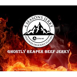 Carolina Reaper Ghost Pepper Beef Jerky - 3 Pack - by 4 Seasons Jerky - Spicy Snack - Carne Seca