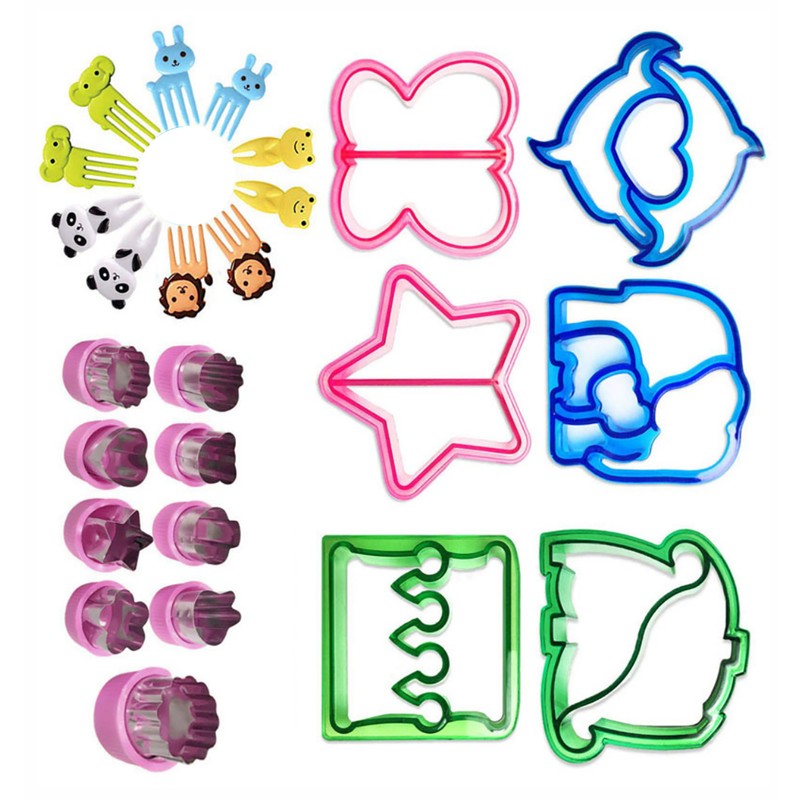 25Pcs Sandwich Cutters Set Safe Sandwiches Fruit Cookie Cutters for