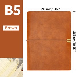 2 STÜCKE B5 Leder Notizbuch, 26,8 x 20,5 cm, 200 Seiten nachfüllbar Vintage Reisetagebuch Notizblock Tagebuch, mit Liniengummiband, Geschenk für Frauen, Männer, Pad Notes Personal (Braun)