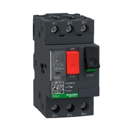 Schneider Electric - TeSys Motor Circuit Breaker - Motor Starters and Protection 3P, 0.25-0.4 A - Thermal magnetic, Screw Clamp Terminals - White - GV2ME03