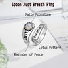 ZLILIJAN Just Breathe Spoon Ring 925 Sterling Silver Spoon Moonstone