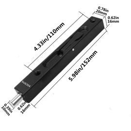 szhdxsy Hidden Latch & Bolt 304 Stainless Steel 6 inch(15cm) Security Door Bolt Latch, Double Door Lever Action Flush Bolt Latch, French Door Slide Bolt Lock,Black (2-Pack)