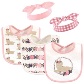 Hudson Baby Unisex Baby Cotton Bib and Headband or Caps Set, Fawn, One Size