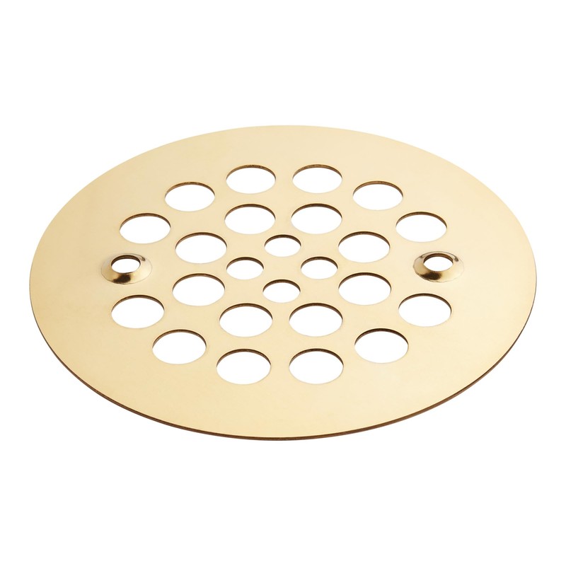 Signature Hardware 480530 4-1/4" Round Shower Drain Strainer - Brushed
