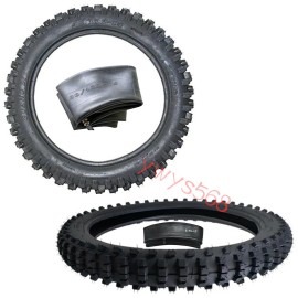 Unbranded 70/100-17 90/100-14 Front & Rear Knobby Tyres + Tubes For Dirt Bike MX Motocross