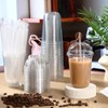 Ziliny 16oz 50 Set Plastic Cups with Lids and Straws,