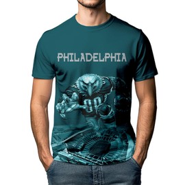 Laidiuy Football T-Shirt 3D Mascot Football Shirt Rugby City Tshirt Apparel Gift for Men Women Youth 2XL