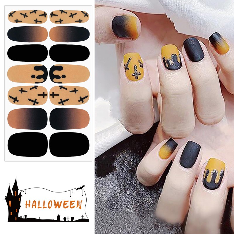 12 Sheets Halloween & Christmas Nail Stickers Full Wraps, Nail