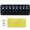 ELING Universal LED Backlight 8 Gang Rocker Switch Panel for