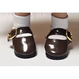 Brown Buckle Shoes for 10" Mini Mia Doll