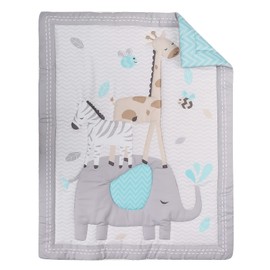 TEALP Baby Toddler Blanket Quilt Cot Comforter Crib Baby Quilts for Boys and Girls Nursery Bed Throw Blanket 84x107cm-Giraffe, Elephant