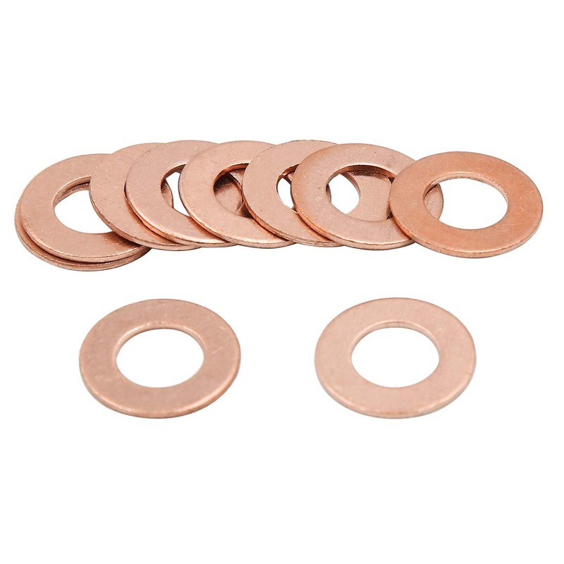 sourcing map 10 Pcs 10mm Inner Diameter Copper Washers Flat