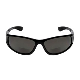 Calabria PC7331BF-AP Polarized BiFocal Reading Sunglasses +2.50 Matte Black/Grey Men Women Bi-Focal Sun Readers Wrap Around