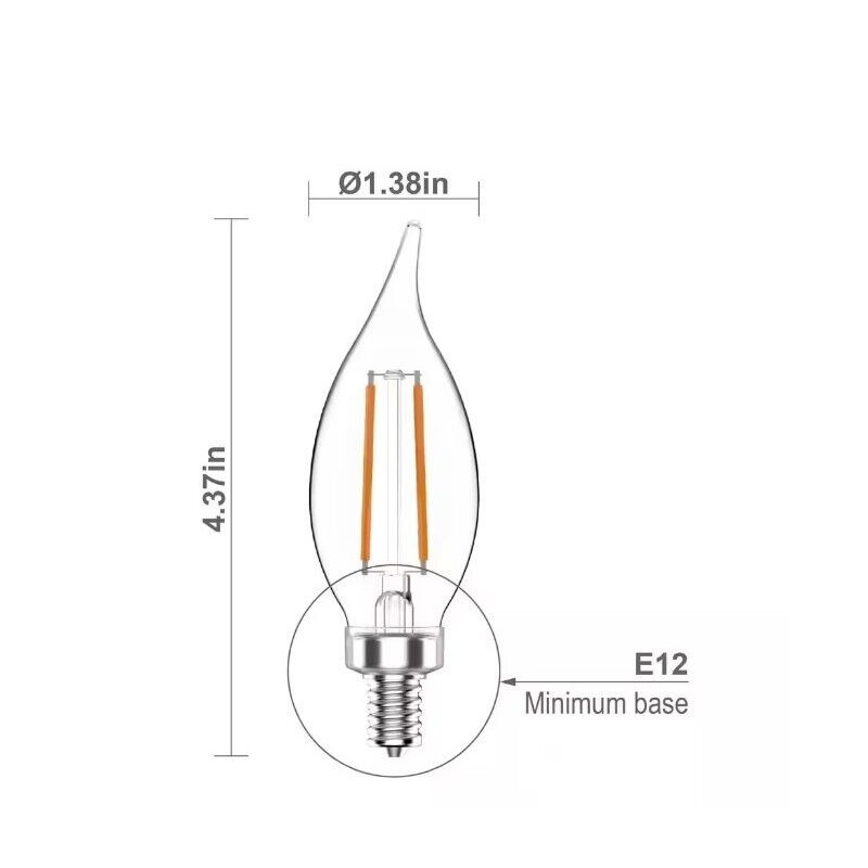 ecosmart 40-W Equivalent B11 Non-Dimmable Clear Glass Filament Vintage LED