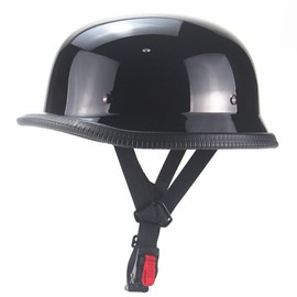 German Style Motorcycle Helmet,Adult Half Helmet Open Face DOT Approved, Motorcycle Cruiser Scooter Cool Helmet (RED, X-Large)