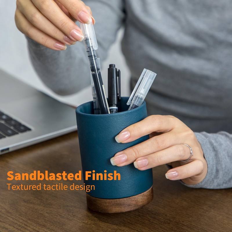 Officepal Pen Holder for Desk, Ceramic Pencil Organizer & Makeup