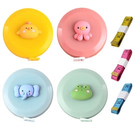 4 Pieces Cartoon Retractable Soft Tape Measures, 3 Pieces Double-Sided Double-Scale Tape Measures, Sewing Tape Measure, Portable Small Tape Measure for Body Measurement, Data Measurement