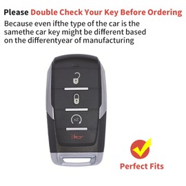 CHQLPBF 2pcs for Dodge RAM Key Fob Cover with Keychain, Soft TPU Key Fob Protector Shell Compatible with 2019-2022 Dodge RAM 1500 2500 3500 4500 5500 4 Button Smart Key Case(Black White)