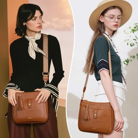 HILAEX Women's Cross Body Bags, PU Leather Crossbody Handbags Shoulder Bags for Women with Adjustable and Removable Strap