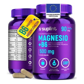 Citrato de Magnesio 200 mg con Vitamina B6  Magnesio Complex  Suplemento Vegano de Magnesio de Alta Absorcin  Anti Calambres Musculares  Vitaminas... 