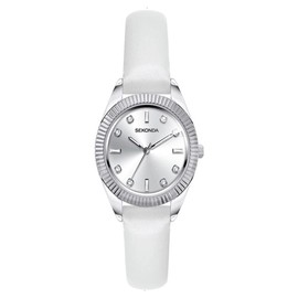 Sekonda Ladies Watch with Silver Dial White Strap 2991