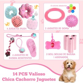 Juguetes para Perro 14 Piezas, Juguete Mordedera para Perro Masticar Cuerda Pelota para Cachorros Juego de Juguetes para Perros Ansiosos Juguete Interactivo para Perros Pequeños Grandes