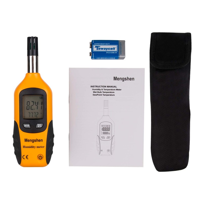 Digital Psychrometer - Handheld Temperature and Humidity Meter Gauge with