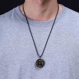 COAI Sigil of the Archangel Obsidian Pendant, Obsidian, Obsidian