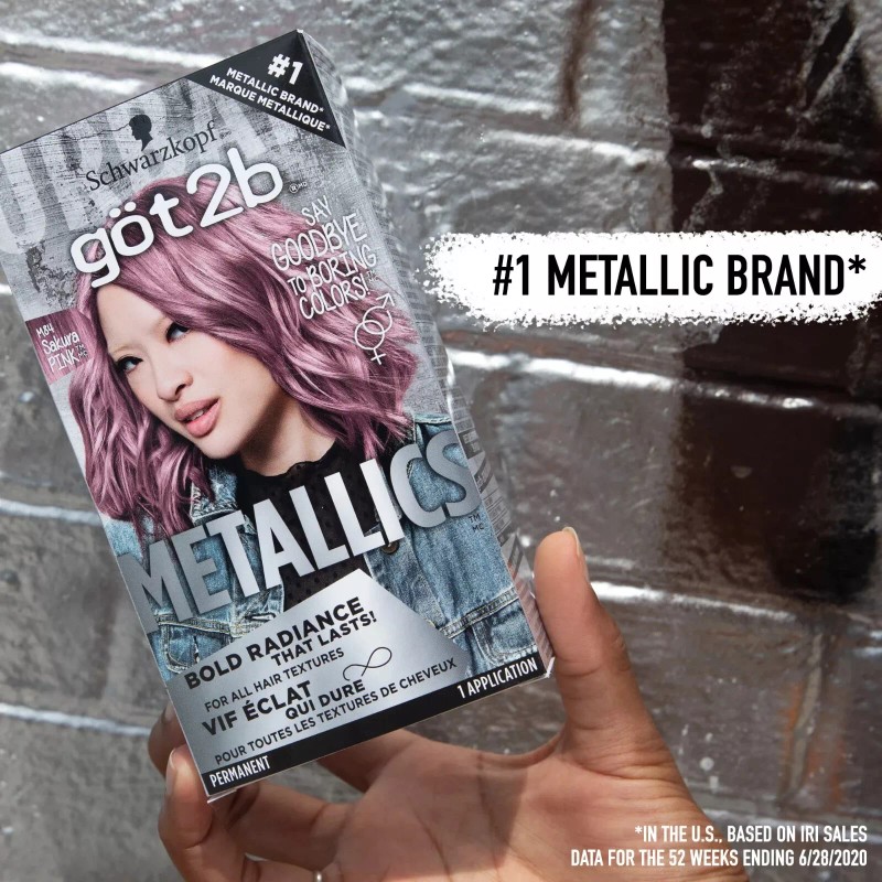 Got2b Metallics Permanent Hair Color M84 Sakura Pink Bold Radiance