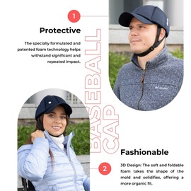 Ribcap Baseball Cap Medical Grade Protective Helmet | Navy Blue | Large - Extra Large (59-66 cm) | Soft Helmet for Epilepsy | Protective Helmet for Seizures | Fashionable & No Stigma