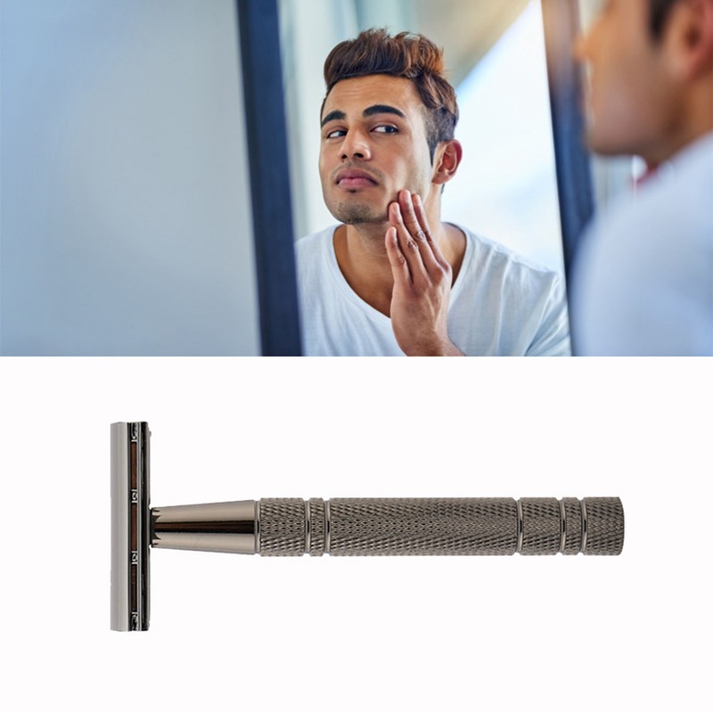 Double Edge Safety Trimmer Manual Stainless Steel Beard Groomer for