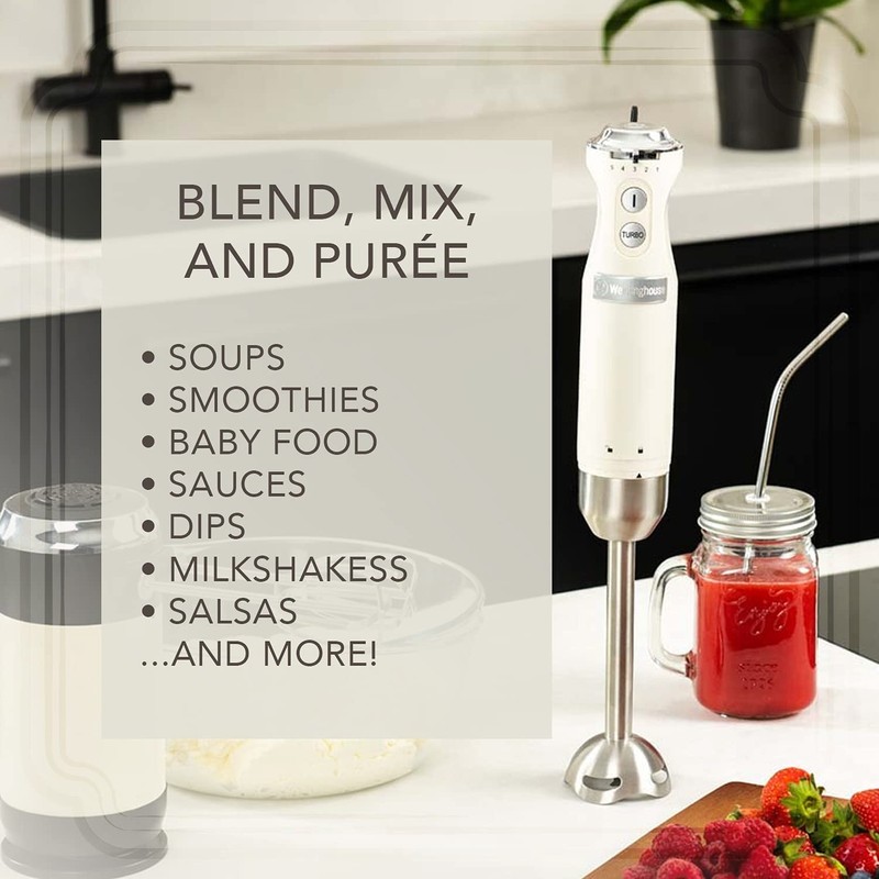 Westinghouse Hand Blender, White, Stainless Steel, Kitchen, Kitchen Accessories