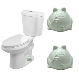 2 Pcs Ceramic Frog Toilet Floor Bolt Caps, Cute Animal Toilet Bolt Covers Decorative for Bottom, Decorative Bathroom Easy Installation