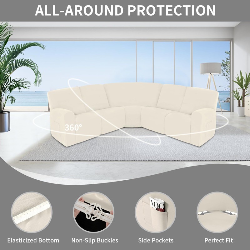 Easy-Going 100% Waterproof Recliner Cover, Stretch Couch Covers for Reclining