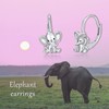 Sterling Silver Elephant Hoop Earrings Elephant Gifts Elephant Jewelry for