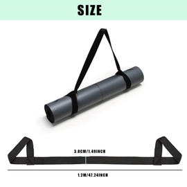 FIBOUND Pack of 2 Yoga Mat Carry Strap, Yoga Mat Strap, Easy to Use Yoga Mat Carry Sling and Holder, Portable Yoga Shoulder Strap, Yoga Mat Strap for All Mat Sizes, black, 1