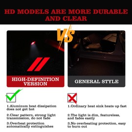 Qianjiang 2Pcs/Set Car Door Lights for Dodge Charger 2010-present, Courtesy LED Ghost Shadow Light Projector Lamps Accessories (red)