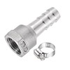 sourcing map 304 Stainless Steel Barb Hose Fitting Connector Adapter
