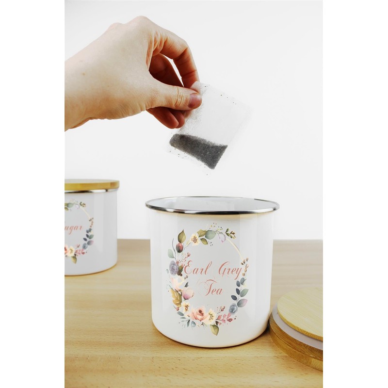 Purely Home Floral Wreath Kitchen Decaf Coffee Storage Canister -