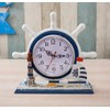 SWHONG Nautical Ship Wheel Rudder Clock Retro Shabby Chic Beach