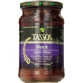 Tassos Black Olives in Oil and Red Wine Vinegar, 12.91 Ounce