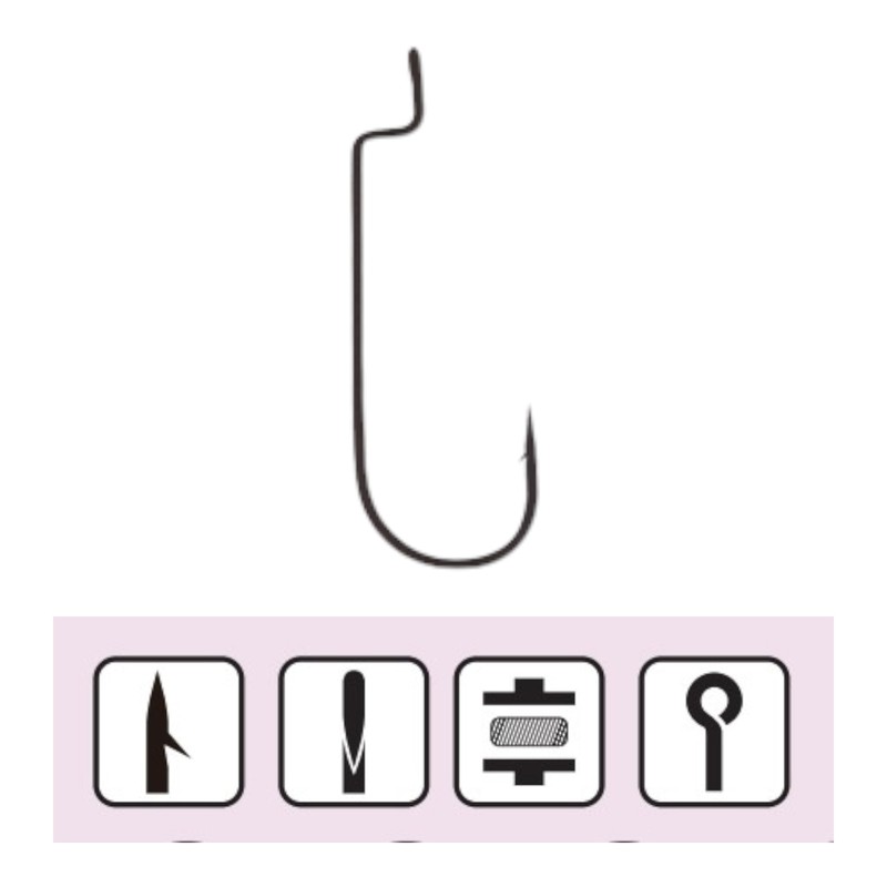 PRO FILSTAR Offset Hook Set of 12 N1/0 - Worm