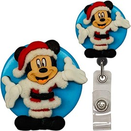 Holiday Mouse Character Real Charming Retractable Swivel Alligator ID Badge Holder Badge Reel (Mick SA)