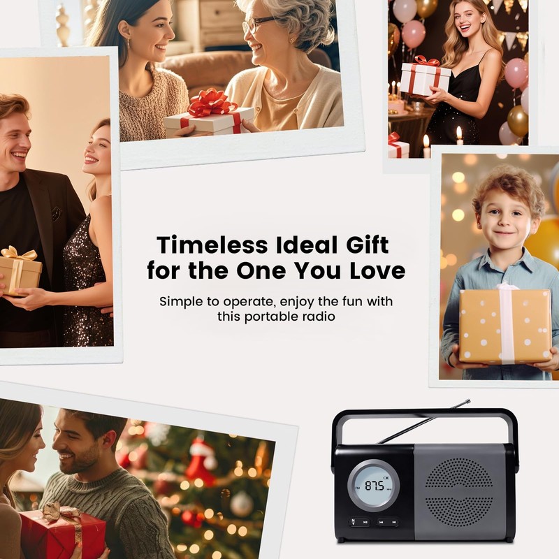 ottosing AM FM Portable Radio Bluetooth Speaker for Seniors
