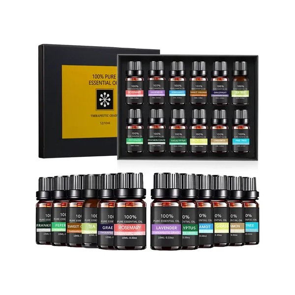 Kit De 12 Aceites Esenciales Aromaterapia 100% natural Difuso