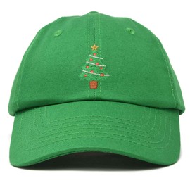 DALIX Xmas Holidays Christmas Tree Ball Cap Embroidered Hat Kelly Green
