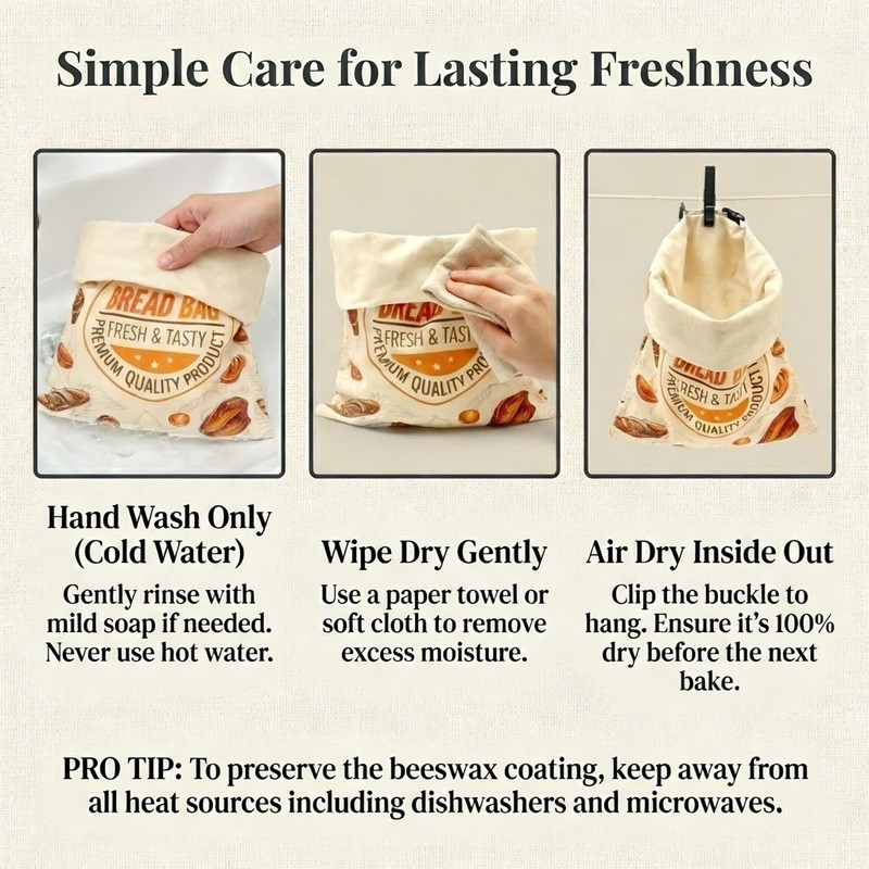 FWOAFTER 2 Pack Beeswax Bread Bags for Homemade Sourdough (13"x17")