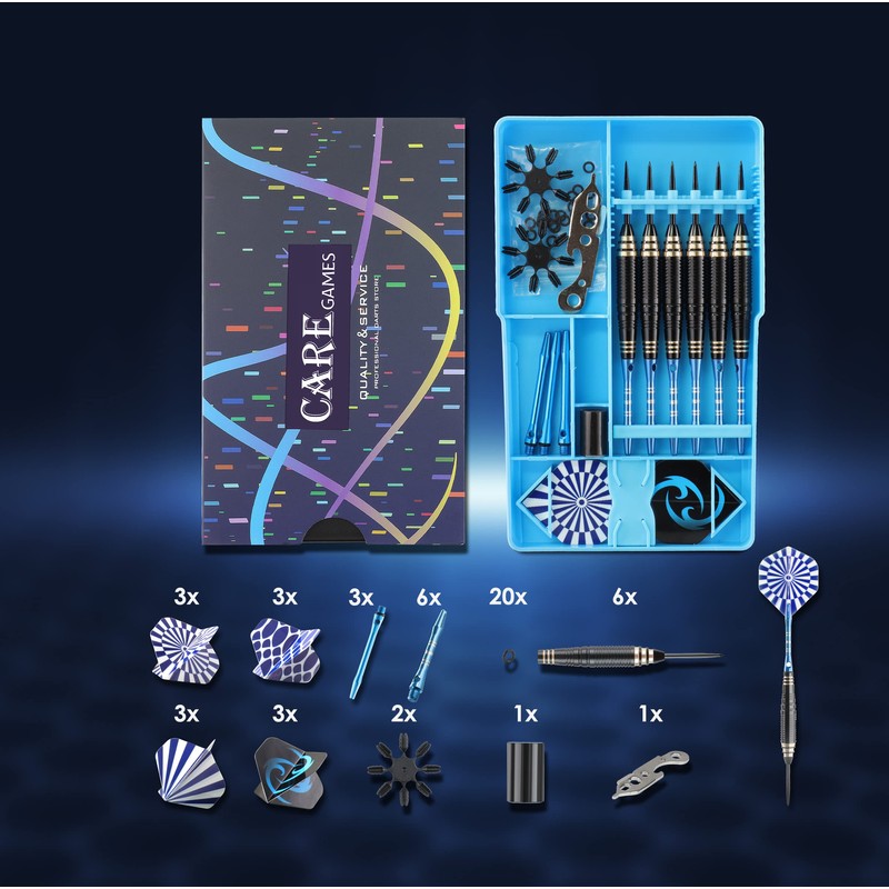 CareGames Steel Tip Darts Set Professional 24g with Carrying case,Aluminium