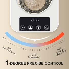 Sourdough Starter Warmer with 1°F Precise Temperature Control, 70 to 100°F Sour Dough Warmer for Home Kitchen, 0-12H Timer Auto Warming ON/Off, Bread Starter Warmer with USB Cable for Baking Lover